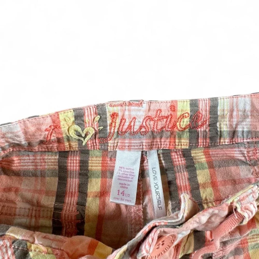 Y2K Justice Plaid Bermuda Shorts
